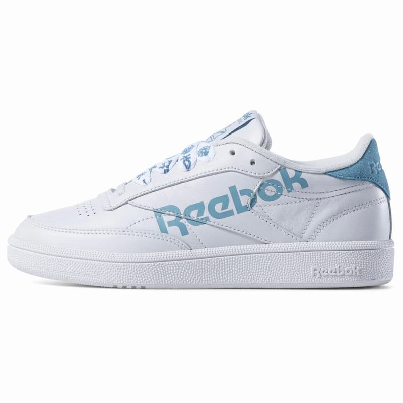 Tenisi Reebok Club C 85 Dama Albi/Albastri Romania NB9513PN
